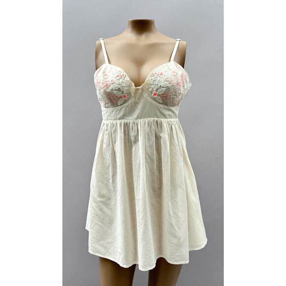 Free People Intimately Bed of Roses Babydoll Slip Dress Off White Women's Small - Picture 4 of 14